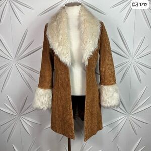 🎸PENNY LANE SUEDE EMBROIDERED COAT CIRCA 2000